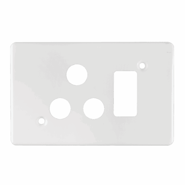 Crabtree Classic Single Socket Cover Plate Steel White 100x50mm