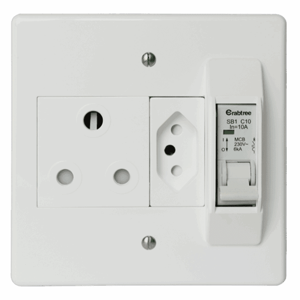 Crabtree Classic Circuit Breaker 16A 1x164-1 + 1x164-2 Socket