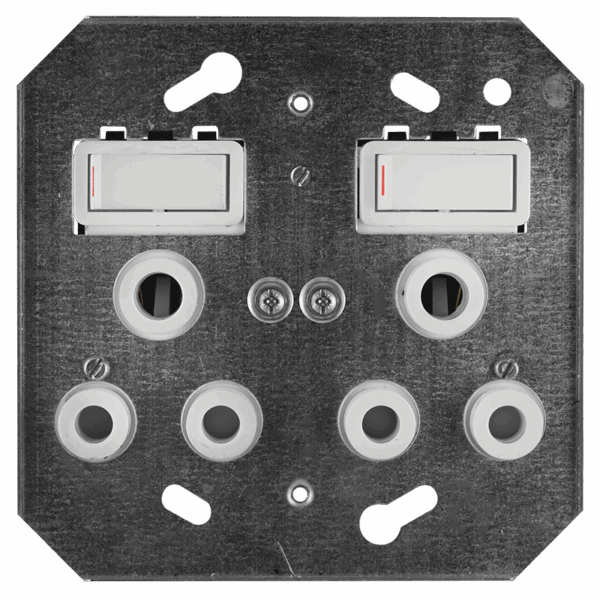 Crabtree Classic Monoblock Switched Socket 16A Double on Yoke White