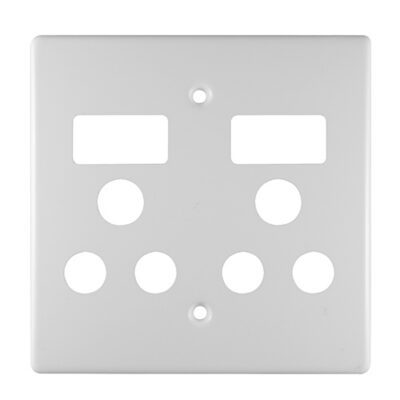 Crabtree Classic Cover Plate Double Socket Switch Steel 4x4 White