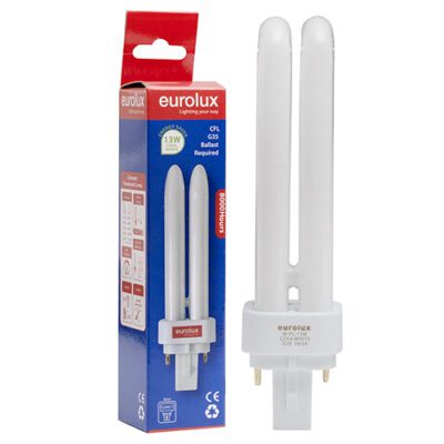 Eurolux 13W CFL PL 2Pin G24d-1 Cool White 4000K - G35
