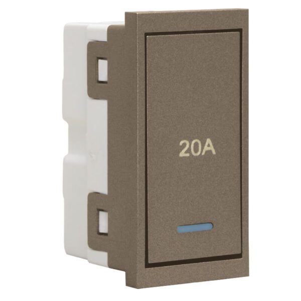 VETi 3 AURA - 20A Double Pole Isolator Switch Module - Bronze Modular
