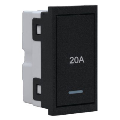 VETi 3 AURA - 20A Double Pole Isolator Switch Module - Graphite Modular