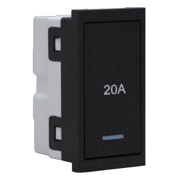 VETi 3 AURA - 20A Double Pole Isolator Switch Module - Graphite Modular