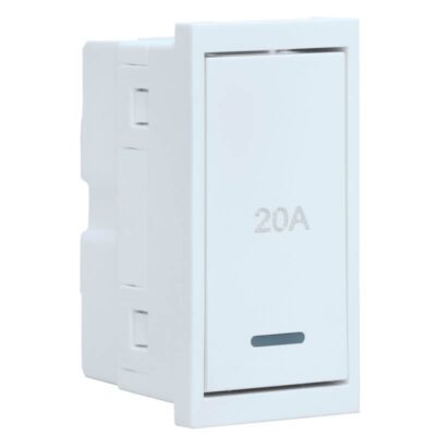 VETi 3 AURA - 20A Double Pole Isolator Switch Module - White Modular