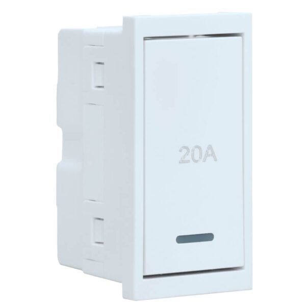 VETi 3 AURA - 20A Double Pole Isolator Switch Module - White Modular