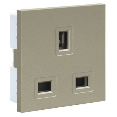 VETi 3 AURA - 13A British Socket Module - Titanium Modular