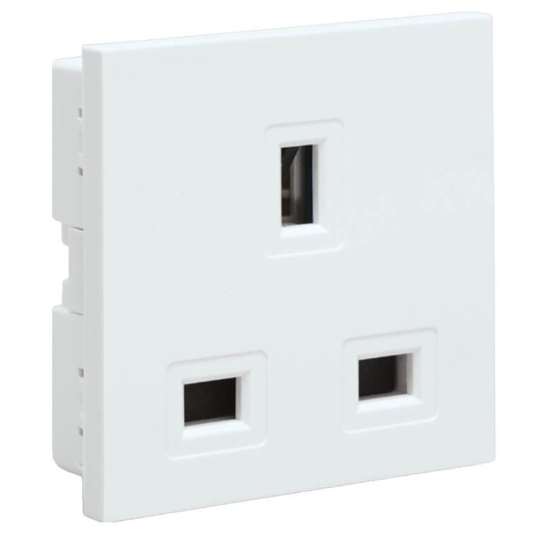 VETi 3 AURA - 13A British Socket Module - White Modular | Ledtronix