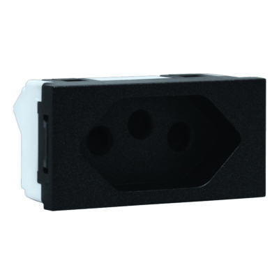 VETi 3 AURA - 16A V-Slim Socket Module - Graphite Modular
