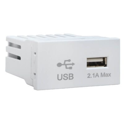 VETi 3 AURA - Type-A USB Socket Module - White Modular
