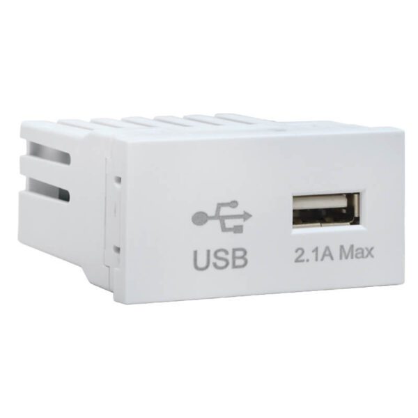 VETi 3 AURA - Type-A USB Socket Module - White Modular