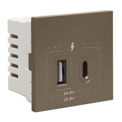VETi 3 AURA - 18W Combined USB A & C Socket Module - Bronze Modular