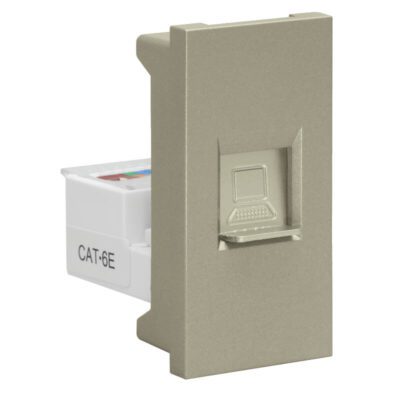 VETi 3 AURA - Data RJ45 CAT 6 Socket Module - Titanium Modular