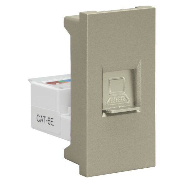 VETi 3 AURA - Data RJ45 CAT 6 Socket Module - Titanium Modular