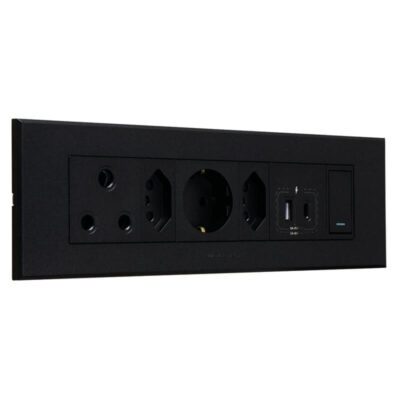 VETi 3 AURA - RSA, V-Slim, Schuko, USB-A & USB-C Omni Cluster - Graphite/Graphite Complete