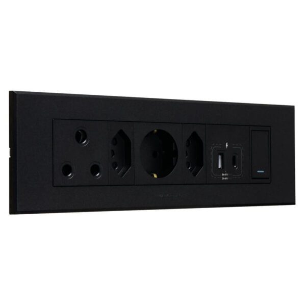 VETi 3 AURA - RSA, V-Slim, Schuko, USB-A & USB-C Omni Cluster - Graphite/Graphite Complete