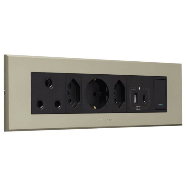 VETi 3 AURA - RSA, V-Slim, Schuko, USB-A & USB-C Omni Cluster - Graphite/Titanium Complete