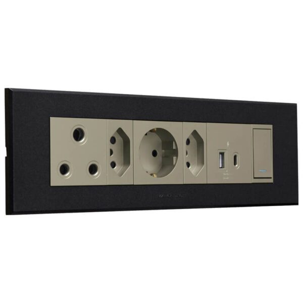 VETi 3 AURA - RSA, V-Slim, Schuko, USB-A & USB-C Omni Cluster - Titanium/Graphite Complete