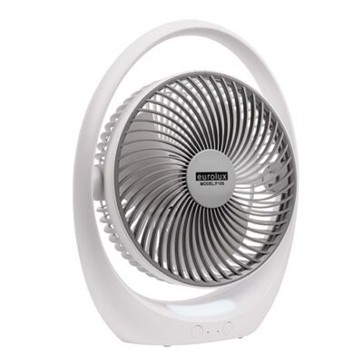 Eurolux Rechargeable LED Table Fan White &  Grey - F105
