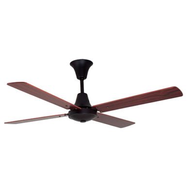Eurolux Colonial Ceiling Fan 4 Blades Matt Black  & Dark Wood Motor Power 60w - F40BBO