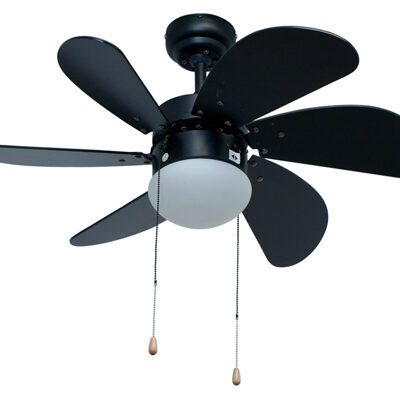 Eurolux Turbo Swirl Ceiling Fan 6 Blades Black  Motor Power 50w - F7B