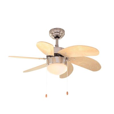 Eurolux Turbo Swirl Ceiling Fan 6 Blades Natural  Wood Motor Power 50w - F7SC