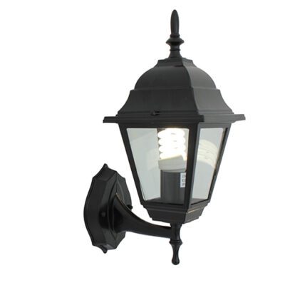 Eurolux Lantern 4 Panel Up Facing Black - O14B