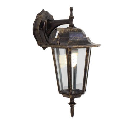 Eurolux Lantern 6 Panel Down Facing Black Gold - O18BG