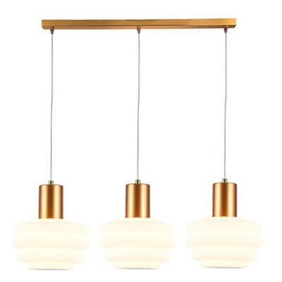 Eurolux Beehive Trio Pendant White  & Brass LED 18w 3000K - P1318