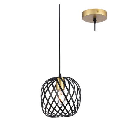 Eurolux Noir Elegance Small Pendant  Black & Gold E27 1x40w - P1326