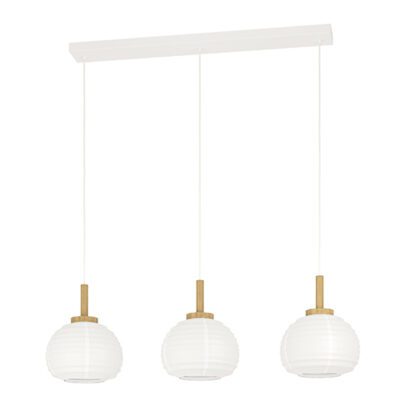 Eurolux Summerhill 3 Light Pendant  White/Brown - P1355