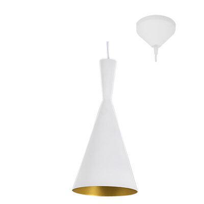 Eurolux Industria Pendant 190mm  White/Gold - P442WG