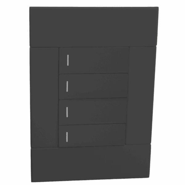 VETi 2 - 4 Lever 1 Way Switch - Charcoal Complete