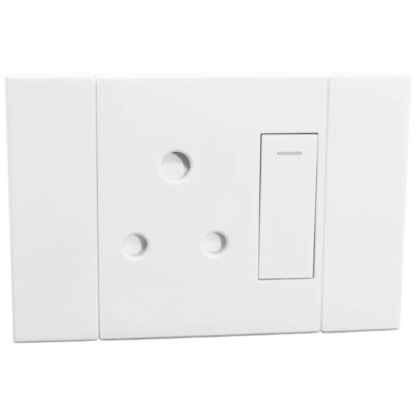 VETi 2 - Horizontal Single 16A RSA Socket - White Complete