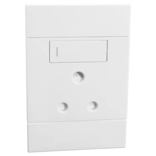 VETi 2 - Vertical Single 16A RSA Socket - White Complete