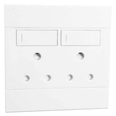 VETi 2 - Double 16A RSA Socket White - Complete