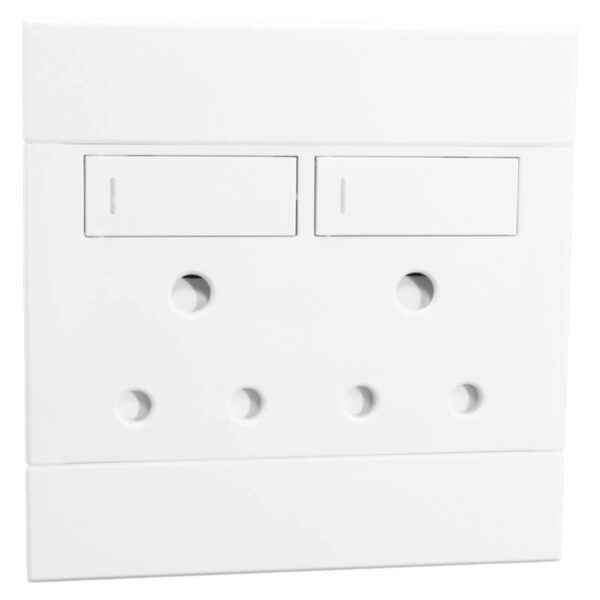 VETi 2 - Double 16A RSA Socket White - Complete