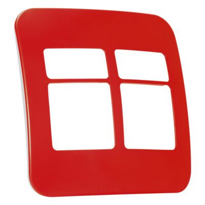 VETi 1 - Four Module Cover Plate Red (2 Single, 2 Double) - Modular
