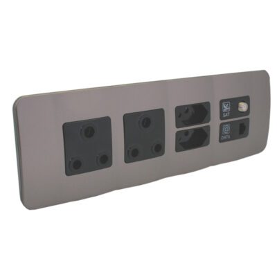 VETi 1 - V-Slim, RSA, Satellite & Data Socket Omni Cluster - Black + Bronze Complete