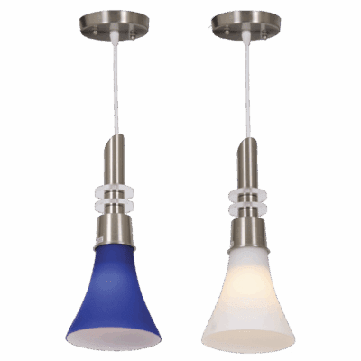 Brightstar PEN040 Satin Chrome Pendant with Colour Glass
