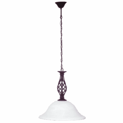 Brightstar PEN1032 BK Black Metal Pendant with Alabaster Glass