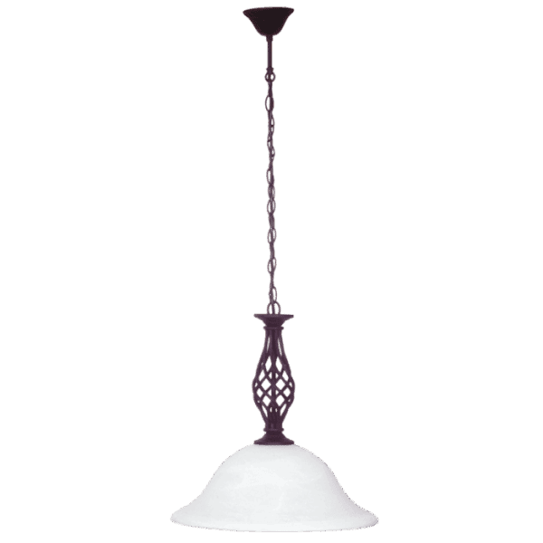 Brightstar PEN1032 BK Black Metal Pendant with Alabaster Glass