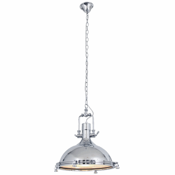 Brightstar PEN262 CH Polished Steel and Glass Pendant