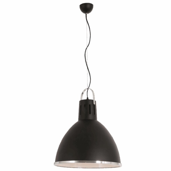 Brightstar PEN277/1 BK Matt Black Aluminium Pendant with Polished Chrome Trim
