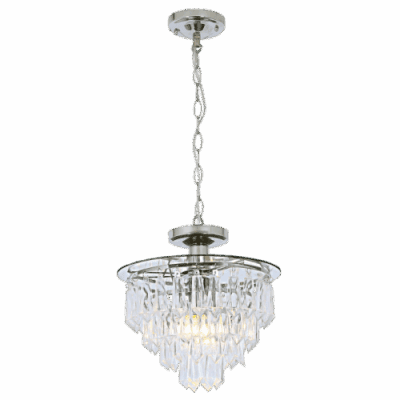 Brightstar PEN334/1 CH Polished Chrome Pendant with Clear Acrylic Crystals