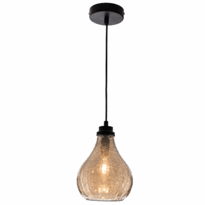Brightstar PEN414 AMBER Metal and Amber Glass Pendant