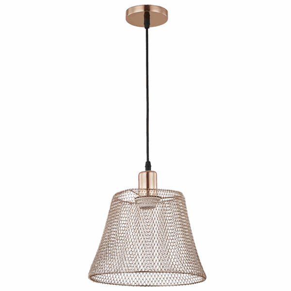 Brightstar PEN516 RG Steel Mesh Rose Gold Pendant with Black Cord