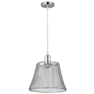 Brightstar PEN517 CH Steel Mesh Polished Chrome Pendant with White Cord