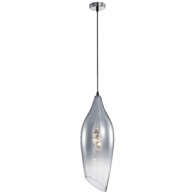Brightstar PEN553/1 SMOKE Satin Nickel Pendant with Smoke Colour Glass