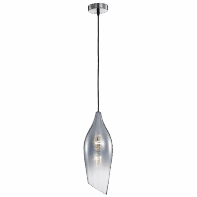 Brightstar PEN554/1 SMOKE Satin Nickel Pendant with Smoke Colour Glass
